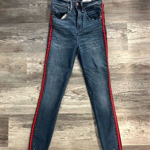 Abercrombie & Fitch Blue Jeans with Red Trim